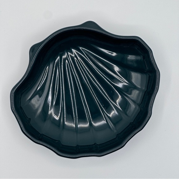 Pfaltzgraff Sea Shell Soap Dish Trinket Dish Key Tray Hunter Green 5 1/2 x 5" - Picture 5 of 8